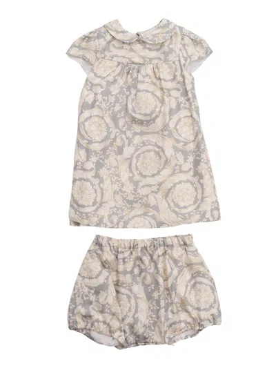 Versace Babies' Dress In Neutral