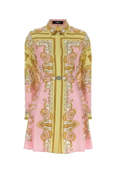 Versace Dress Silk Twill Print Spring Barocco Foulard Pn 1 In Multi