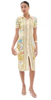 Versace Dress Underwater Barocco Foulard On Responsible Viscose Liquid Jersey Dress Eggshell/multicolor In Neutral