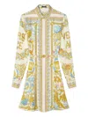 Versace Underwater Barocco Silk Midi Shirt Dress