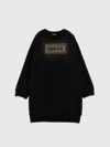 Versace Girl's Bedazzled Logo-print Sweater Dress In Schwarz