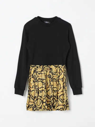 Versace Printed Cotton Sweat Dress In Bunt