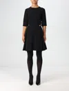 Versace Stretch Cady Short Sleeve Dress In Schwarz