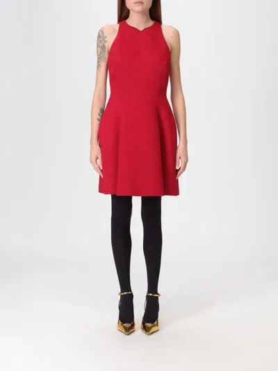 Versace Wool-blend Sculptural Mini Dress In Red