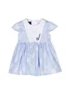 Versace Girls Blue Striped Cotton Sailor Dress In White