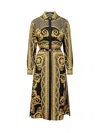 Versace Dress With La Coupe Des Dieux Print In Black