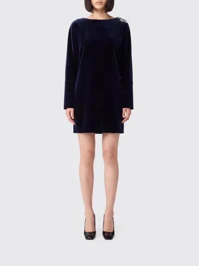 Versace Dress Woman Color Navy In Multi