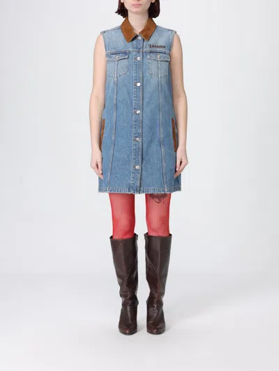 Versace Dress Woman  In Blue