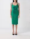 Versace Cocktail Dress Responsible Vicose Liquid Jersey In Green