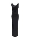 Versace Embellished Draped Stretch-jersey Gown In Black