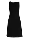 Versace Draped One Shoulder Knee Length Dress In Black