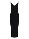 Versace Safety Pin Suspender Midi Dress In Black