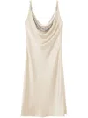 Versace Metal Mesh Slip Midi Dress In Beige