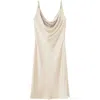 Versace Metal Mesh Slip Midi Dress In Beige
