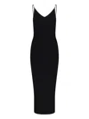 Versace Stretch Viscose Knit Midi Dress In Black