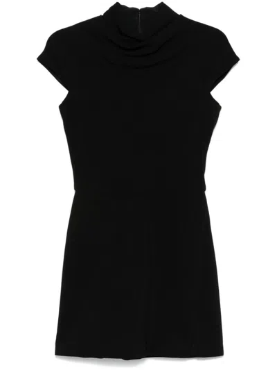 Versace Mini Dress With Draped Detailing In Black