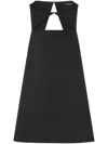 Versace Wool Blend Straight Mini Dress With Cut-out In Black