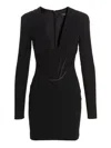 Versace Black Fitted Minidress With Cut-out Detail In Viscose Woman In Black