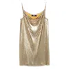 Versace Sequin Embellished Strappy Mini Dress In Gold