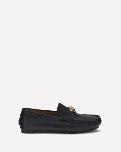 Versace Driver Loafers In Black