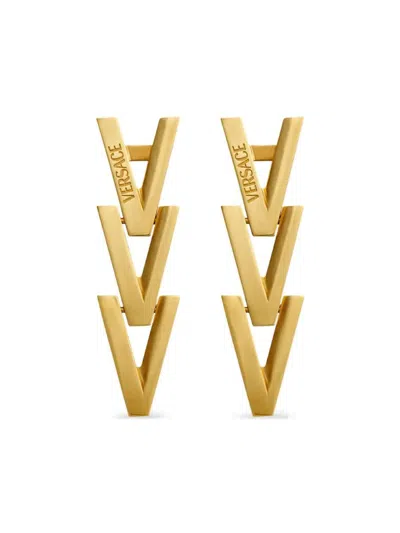 Versace Drop Earrings In Gold