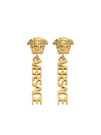 Versace Drop Earrings In Silver