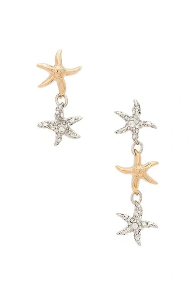 Versace Drop Earrings In  Gold  Palladium  & Crystal