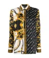 Versace Dual-print Buttoned Shirt In Black