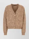 Versace Dual-tone Wool Blend Cardigan