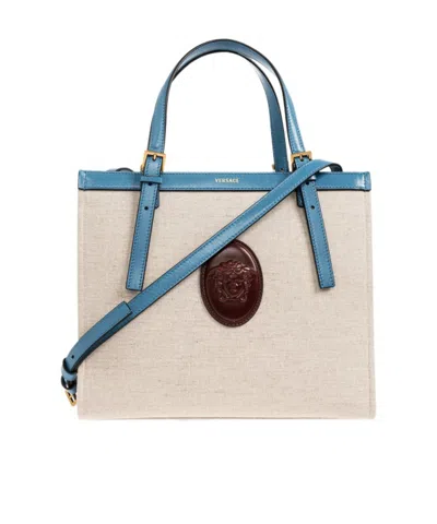 Versace Dual-handle Shoulder Bag In Blue