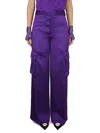 Versace Duchesse Viscose Informal Wide-leg Cargo Pant In Purple