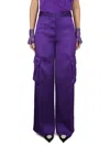 Versace Duchesse Viscose Informal Wide-leg Cargo Pant In Purple