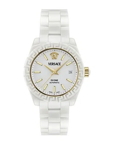 Versace Dv One Automatic Watch In White Ceramic