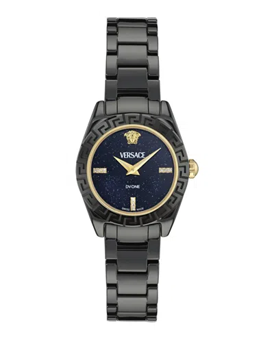 Versace Dv One Diamond Watch In Black