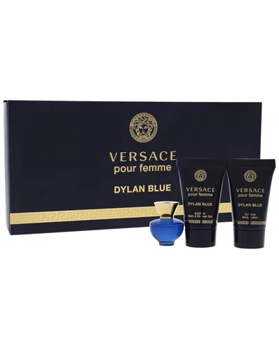 Versace Dylan Blue 3 Pcs Set For Women: 5 ml Eau D In Transparent
