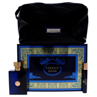 Versace Dylan Blue By  For Men - 3 Pc Gift Set 3.4oz Edt Spray In Purple/blue/black