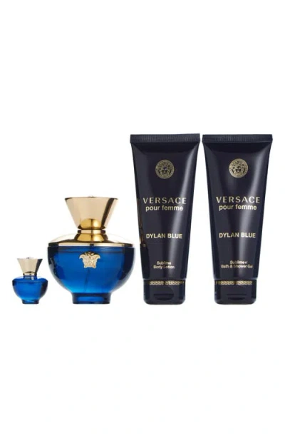 Versace Dylan Blue Pour Femme Eau De Parfum 4-piece Gift Set In No Color