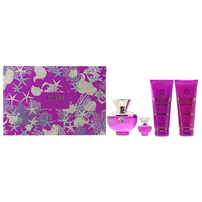 Versace Dylan Purple Set 3.4 oz Edp Spray/3.4 oz Body Lotion/3.4 oz Shower Gel/mini