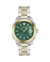 Versace Dylos Watch, 42mm In Green/two Tone