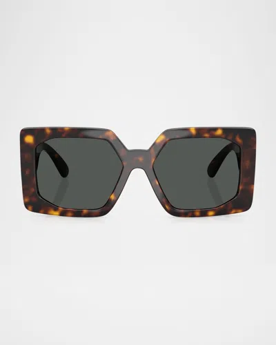 Versace 55mm Square Sunglasses In Havana