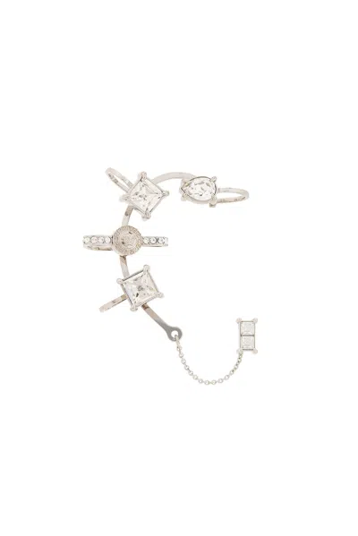 Versace Earcuff In Palladium & Crystal