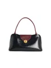 Versace Vivian Medium Two-tone Textured-leather Shoulder Bag In Black