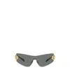 Versace Black Eclipse Wrap Sunglasses In Brown