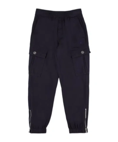 Versace Kids' Elastic Waist Casual Pants In Blue