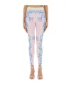 Versace Elastic Waist Casual Pants In Pink