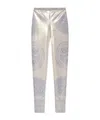 Versace La Coupe Des Dieux Laminated Leggings In Gray