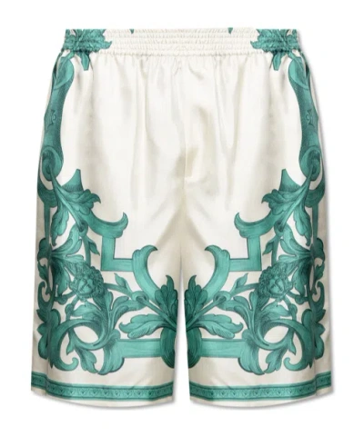 VERSACE VERSACE PATTERN PRINT ELASTICATED WAISTBAND SHORTS