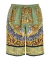Versace Animal Print Silk Bermuda Shorts