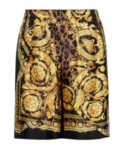 VERSACE VERSACE PATTERN-PRINTED ELASTICATED-WAISTBAND SHORTS