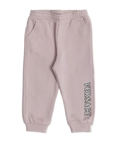 Versace Kids' Elastic Waist Sports Pants In Pink